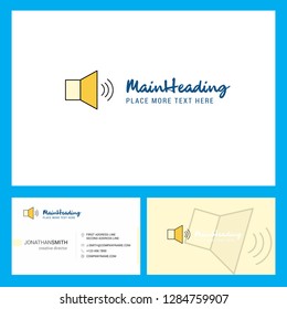 Volume  Logo design with Tagline & Front and Back Busienss Card Template. Vector Creative Design