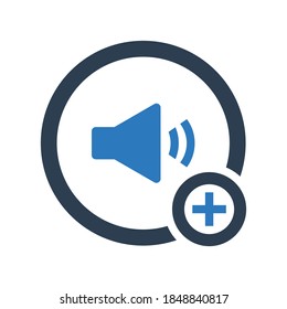 símbolo de signo de volumen alto más icono