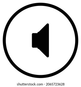 volumen bajo Icono. Estilo plano Forma de círculo aislada en fondo blanco. Ilustración del vector