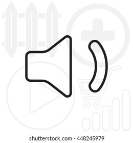 volume low sign. line icon 