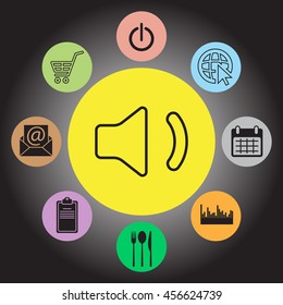 volume low sign. line icon 