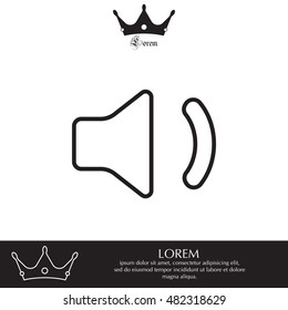 volume low sign. line icon 