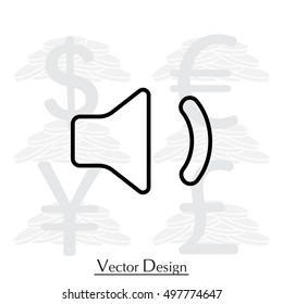 volume low sign. line icon 