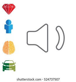 volume low sign. line icon 