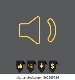 volume low sign. line icon 
