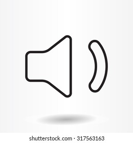 volume low sign, vector design for website. line icon 