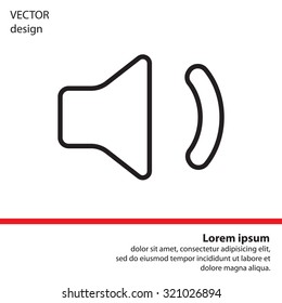 volume low sign, vector design for website. line icon 