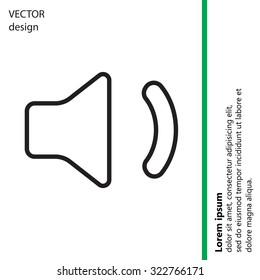 volume low sign, vector design for website. line icon 