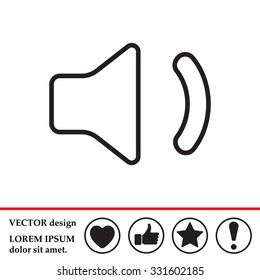 volume low sign, vector design for website. line icon 
