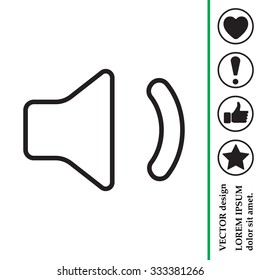 volume low sign, vector design for website. line icon 