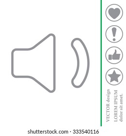 volume low sign, vector design for website. line icon 