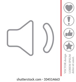volume low sign, vector design for website. line icon 