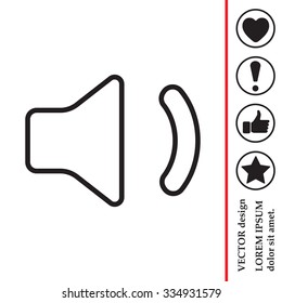 volume low sign, vector design for website. line icon 
