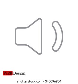 volume low sign, vector design for website. line icon 