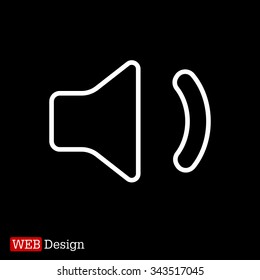 volume low sign, vector design for website. line icon 