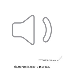 volume low sign, vector design for website. line icon 