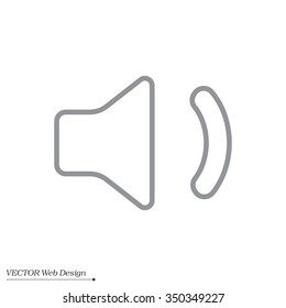 volume low sign, vector design for website. line icon 