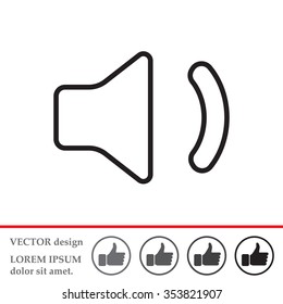 volume low sign, vector design for website. line icon 