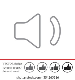 volume low sign, vector design for website. line icon 