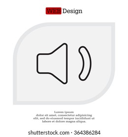 volume low sign, vector design for website. line icon 