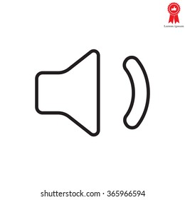 volume low sign, vector design for website. line icon 