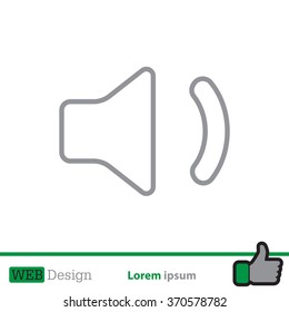 volume low sign, vector design for website. line icon 
