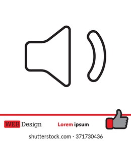 volume low sign, vector design for website. line icon 