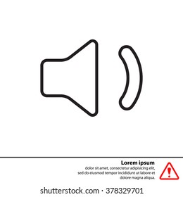 volume low sign, vector design for website. line icon 