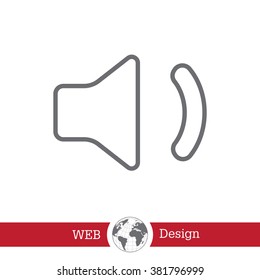 volume low sign, vector design for website. line icon 