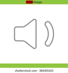 volume low sign, vector design for website. line icon 