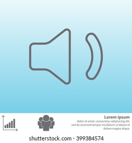 volume low sign, vector design for website. line icon 