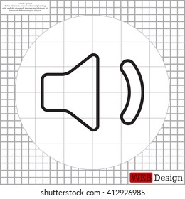 volume low sign, vector design for website. line icon 