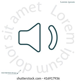 volume low sign, vector design for website. line icon 