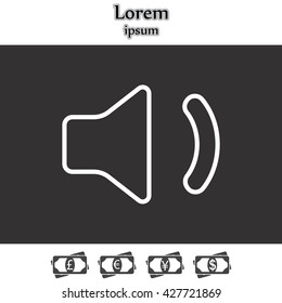 volume low sign, vector design for website. line icon 