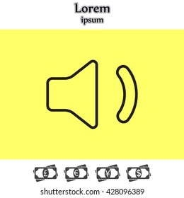 volume low sign, vector design for website. line icon 