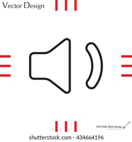 volume low sign, vector design for website. line icon 