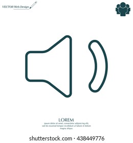 volume low sign, vector design for website. line icon 