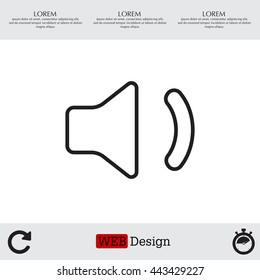 volume low sign, vector design for website. line icon 
