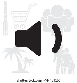 volume low sign, vector design for website 
