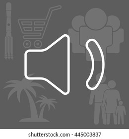 volume low sign, vector design for website. line icon 