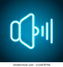 volume max icon. Neon style. Light decoration icon. Bright electric symbol