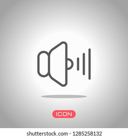 volume max icon. Icon under spotlight. Gray background