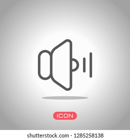 volume medium icon. Icon under spotlight. Gray background