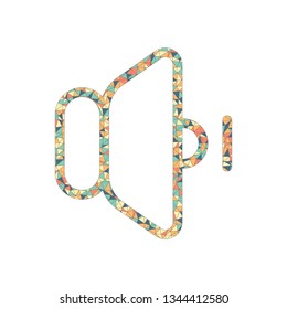 volume min icon. Colored mosaic with polygons