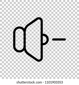 volume minus icon. On transparent background.