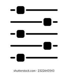 Volume mixer control icon, filter sound symbol button, switch sign vector illustration .