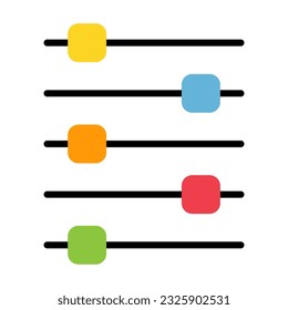Icono de control de mezclador de volumen, botón de símbolo de sonido de filtro, ilustración de vector de signo de conmutador .