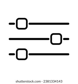 Volume mixer control icon, filter sound symbol button, switch sign vector illustration .