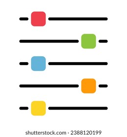 Volume mixer control icon, filter sound symbol button, switch sign vector illustration .