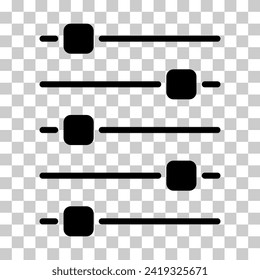 Icono de control de mezclador de volumen, botón de símbolo de sonido de filtro, ilustración de vector de signo de conmutador .